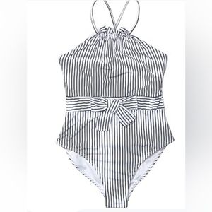 HABITUAL girl Girl's Stripe Swimsuit with Tie (Big Kids) Stripe 12 (Big Kid)